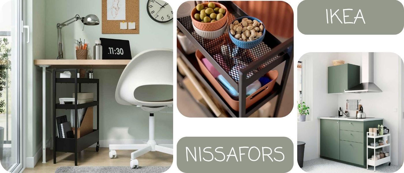 ترولی ایکیا مدل IKEA NISSAFORS سایز 67×19×50.5 سانتی متر